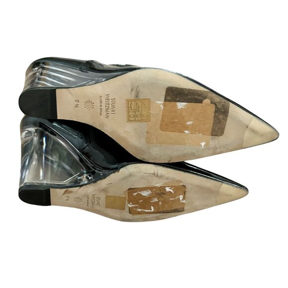 Stuart Weitzman Lucite 100 Wedge Bootie 9.5 Black NEW - Picture 8 of 8